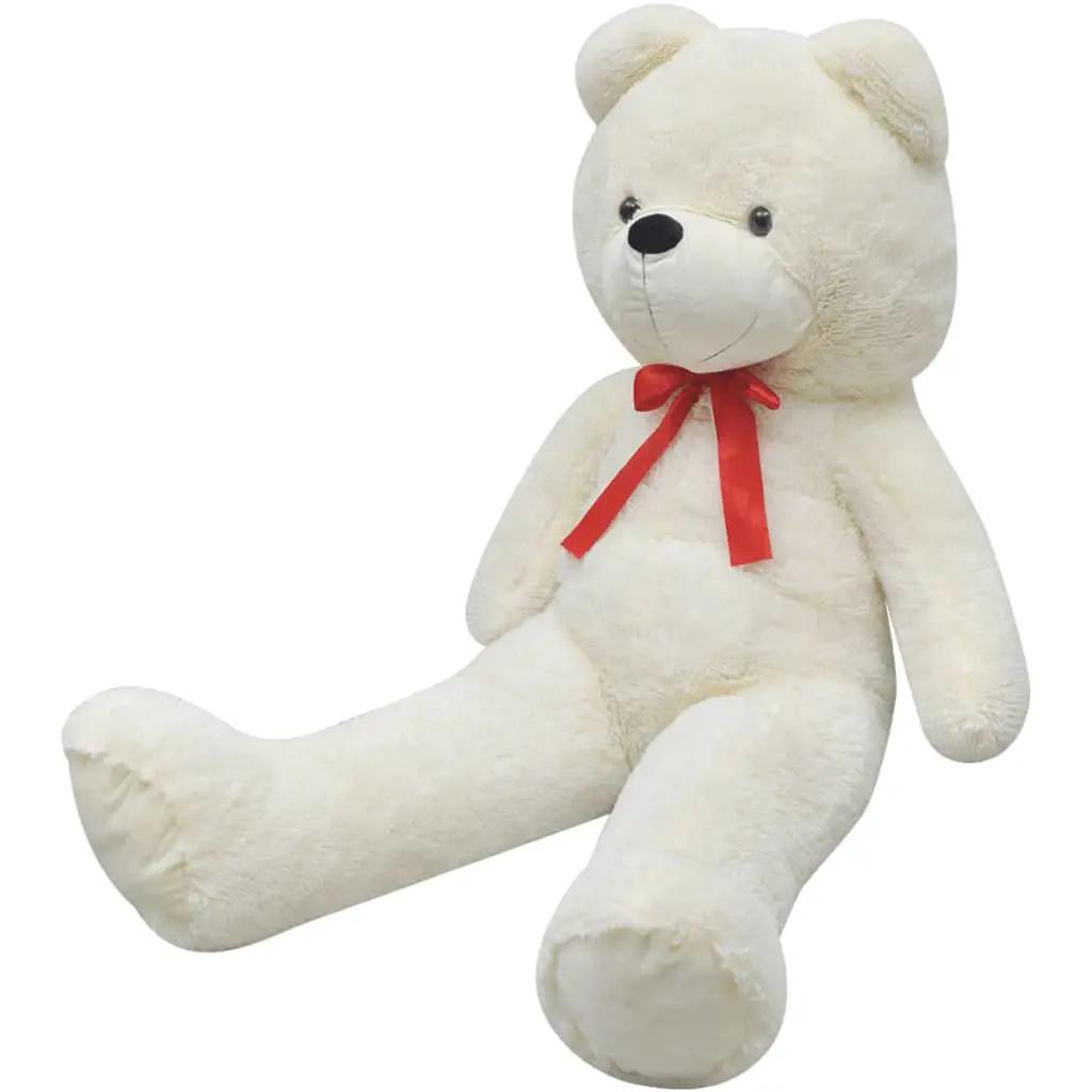 Teddybeer 242 cm pluche wit (1)