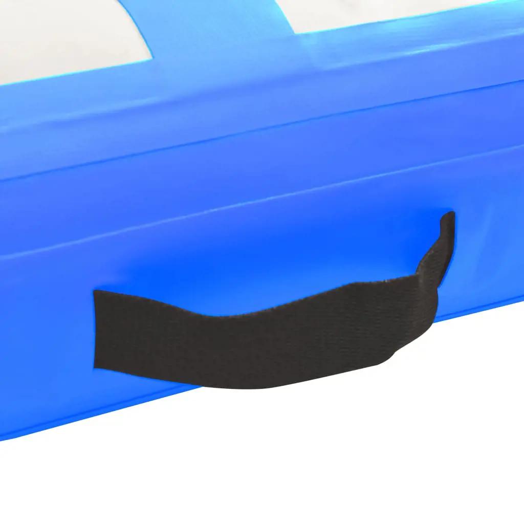 Gymnastiekmat met pomp opblaasbaar 60x100x10 cm PVC blauw (6)