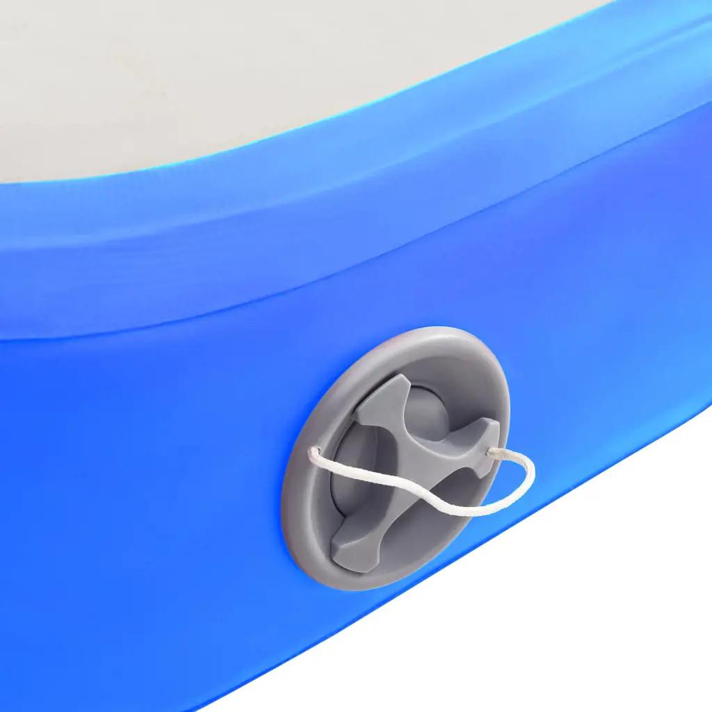 Gymnastiekmat met pomp opblaasbaar 60x100x10 cm PVC blauw (8)