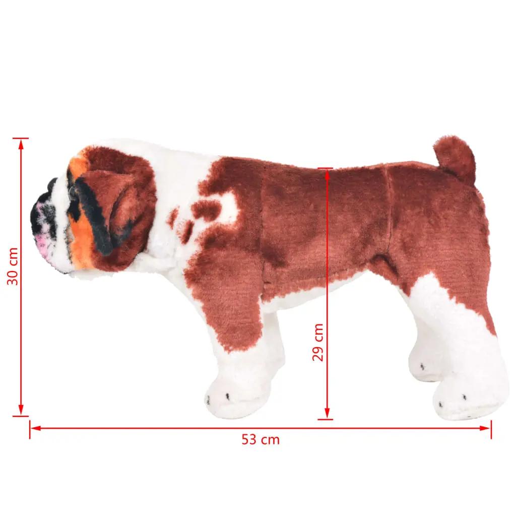 Speelgoedbulldog staand XXL pluche wit en bruin (5)