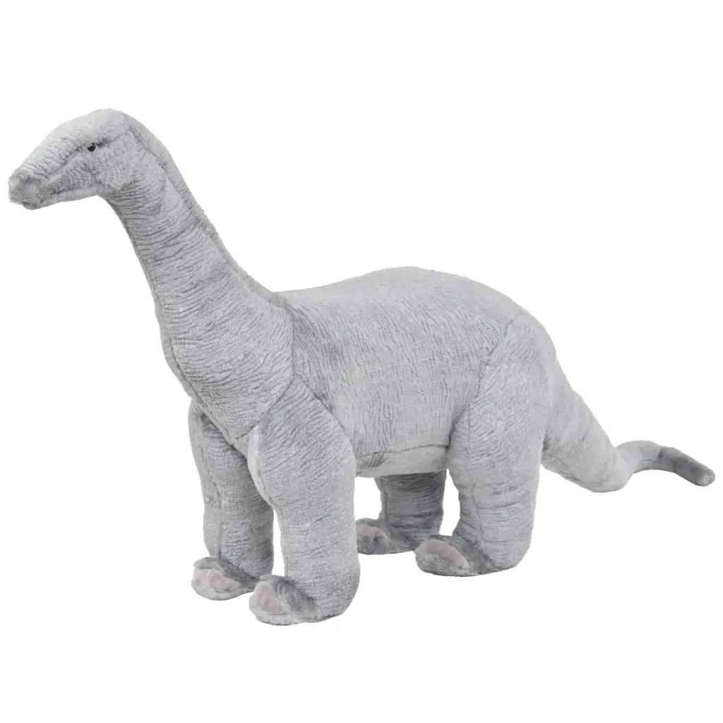 Speelgoeddinosaurus staand XXL pluche grijs (1)