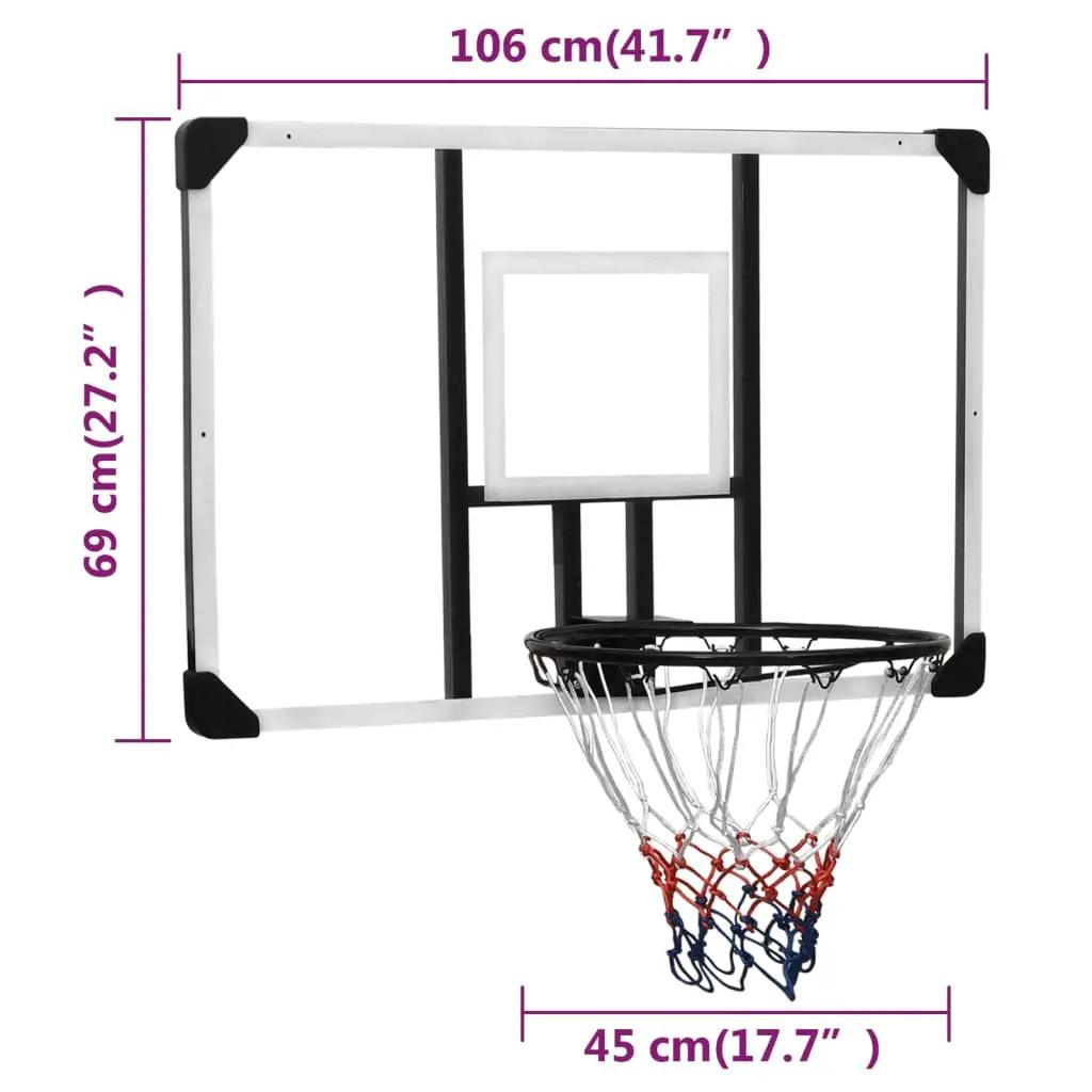Basketbalbord 106x69x3 cm polycarbonaat transparant (8)