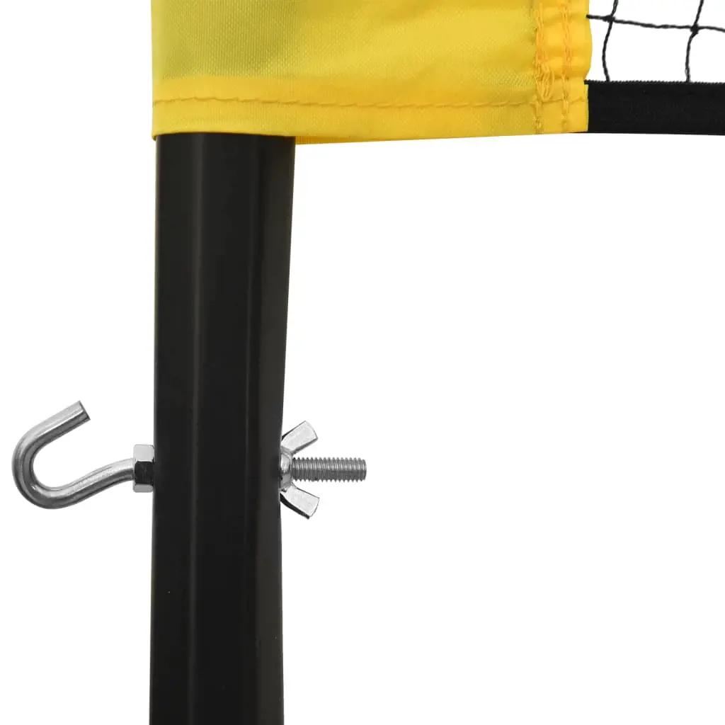 Badmintonnet 600x155 cm PE-stof geel en zwart (5)