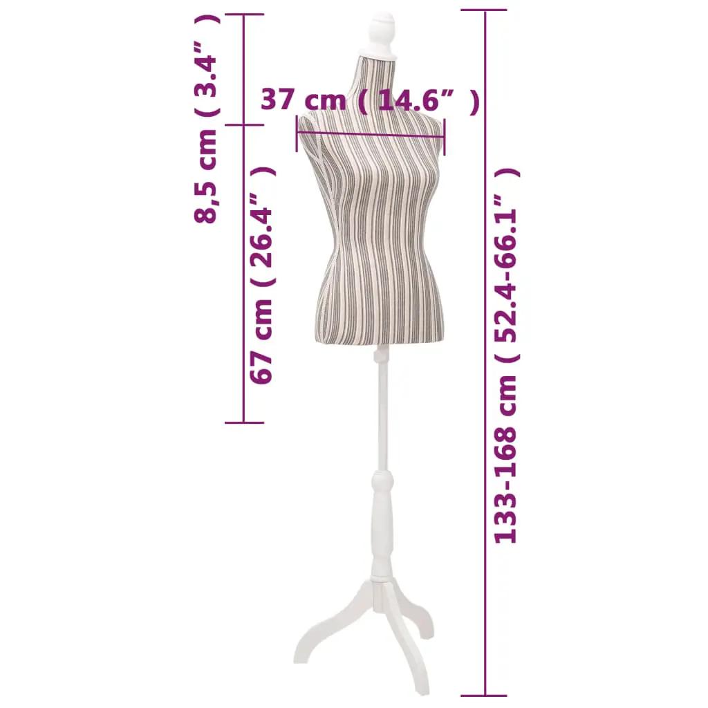 Etalagepop torso vrouw katoen linnen met strepen (7)