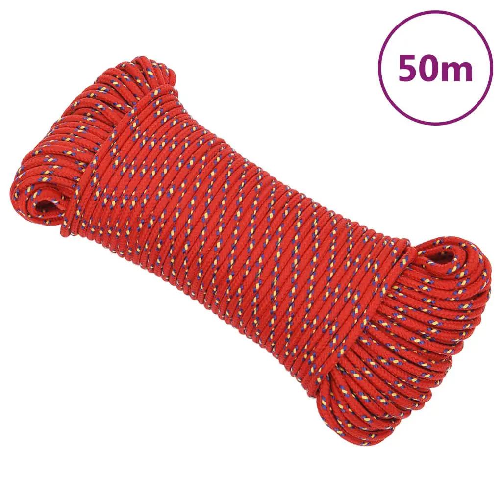 Boottouw 5 mm 50 m polypropyleen rood