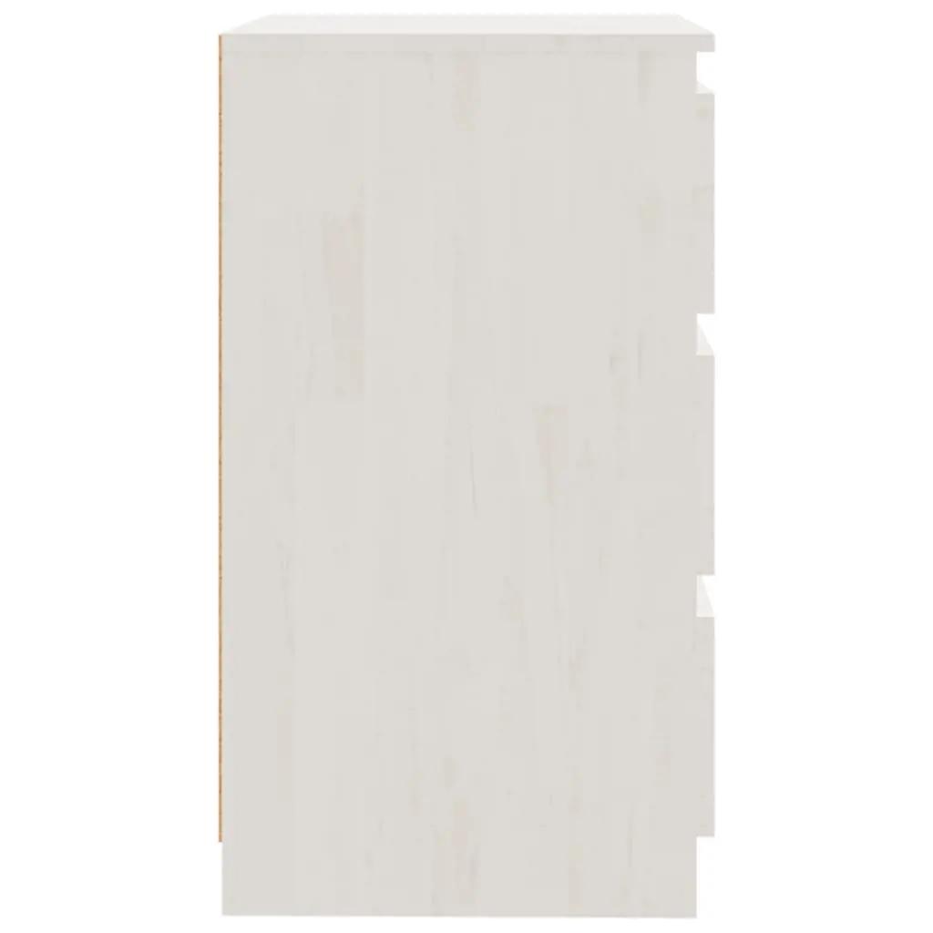 Nachtkastje 60x36x64 cm massief grenenhout wit (5)