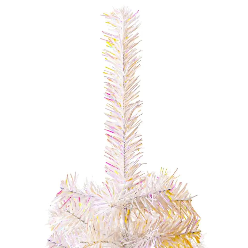 Kunstkerstboom met iriserende uiteinden 150 cm PVC wit (4)