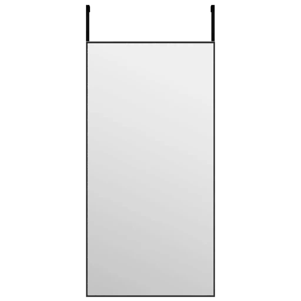 Deurspiegel 40x80 cm glas en aluminium zwart (2)