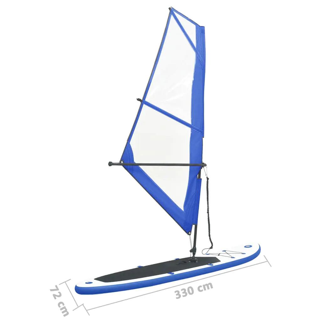 Stand-up paddleboard opblaasbaar met zeilset blauw en wit (12)