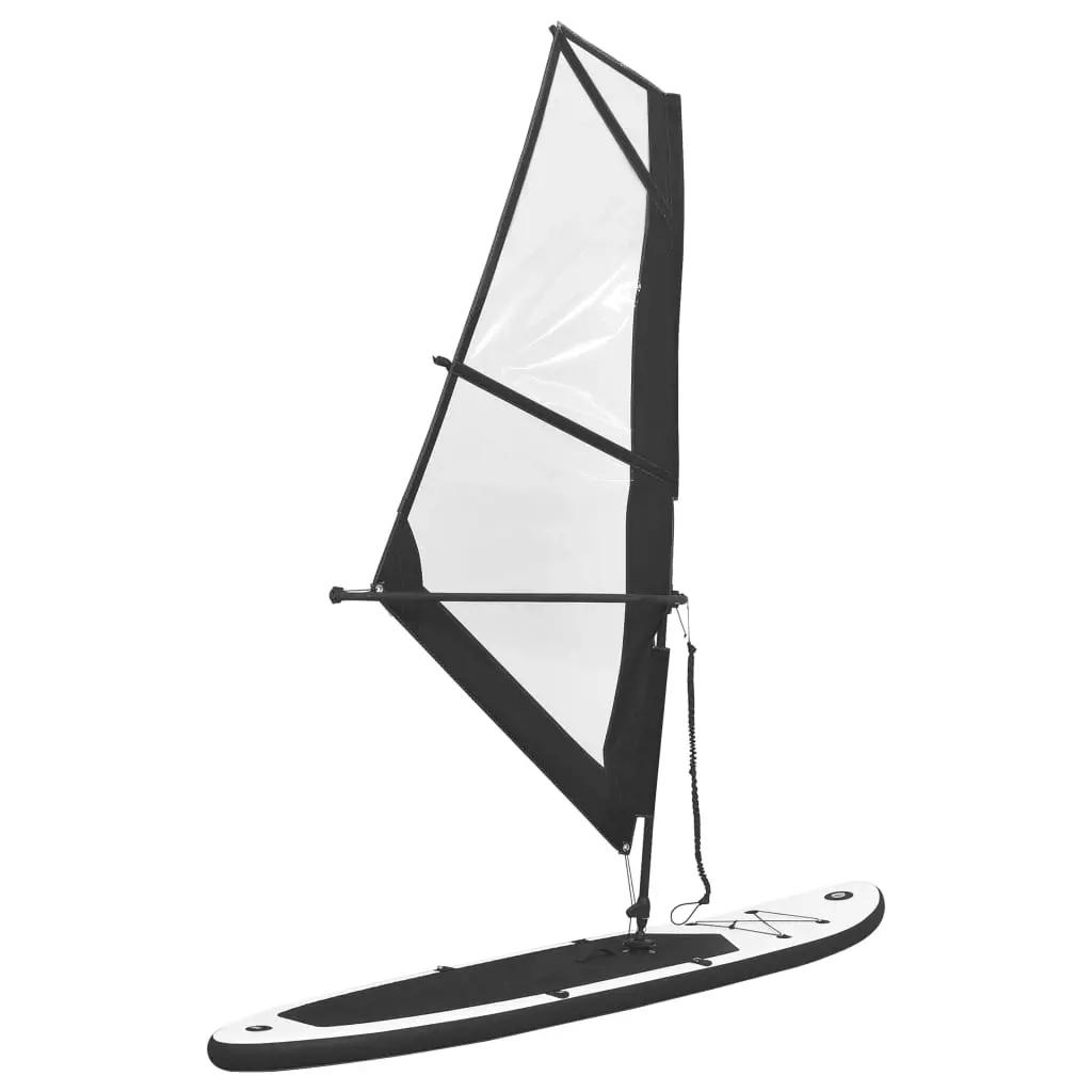 Stand Up Paddleboard opblaasbaar met zeilset zwart en wit (2)