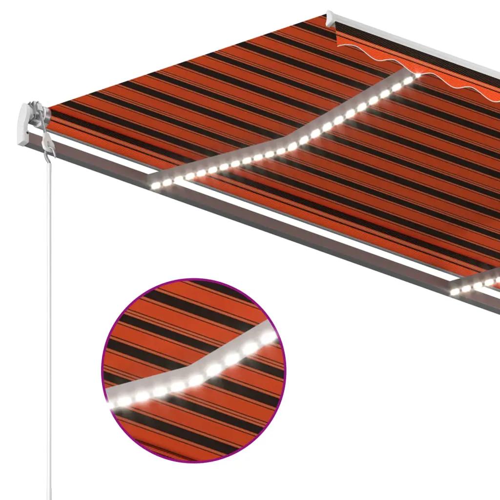 Luifel automatisch met LED windsensor 450x300 cm oranje bruin (5)
