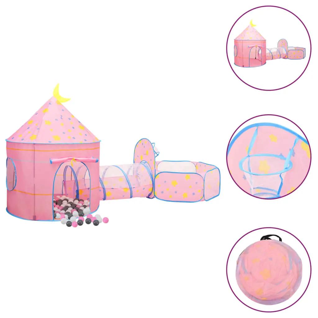Kinderspeeltent met 250 ballen 301x120x128 cm roze (1)