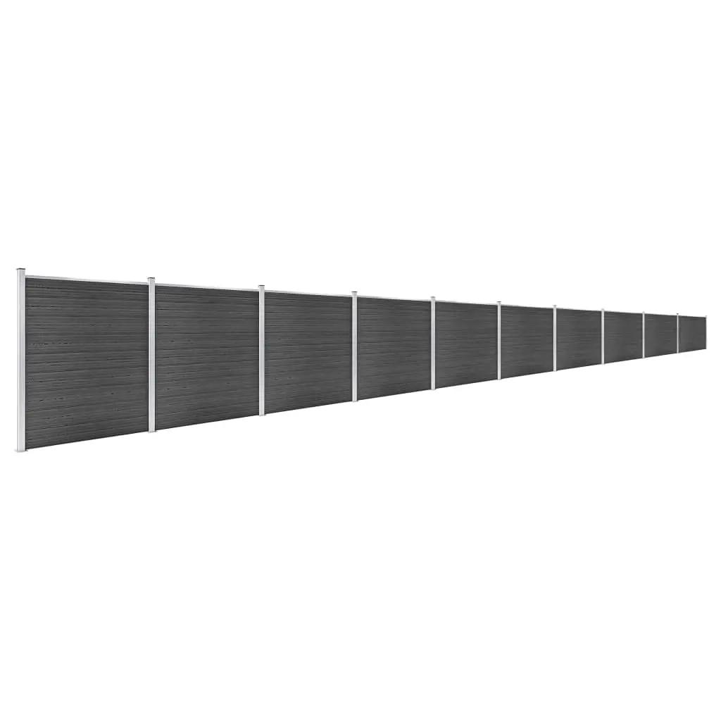 Schuttingpanelenset 1737x186 cm HKC zwart (2)