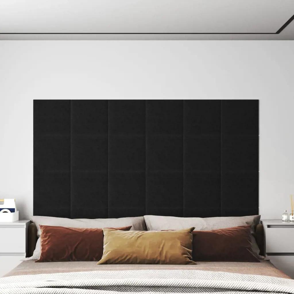 Wandpanelen 12 st 1,08 m² 30x30 cm stof zwart (1)