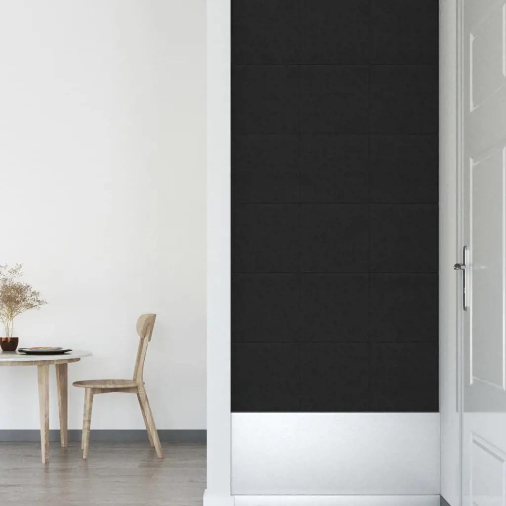 Wandpanelen 12 st 1,08 m² 30x30 cm stof zwart (6)