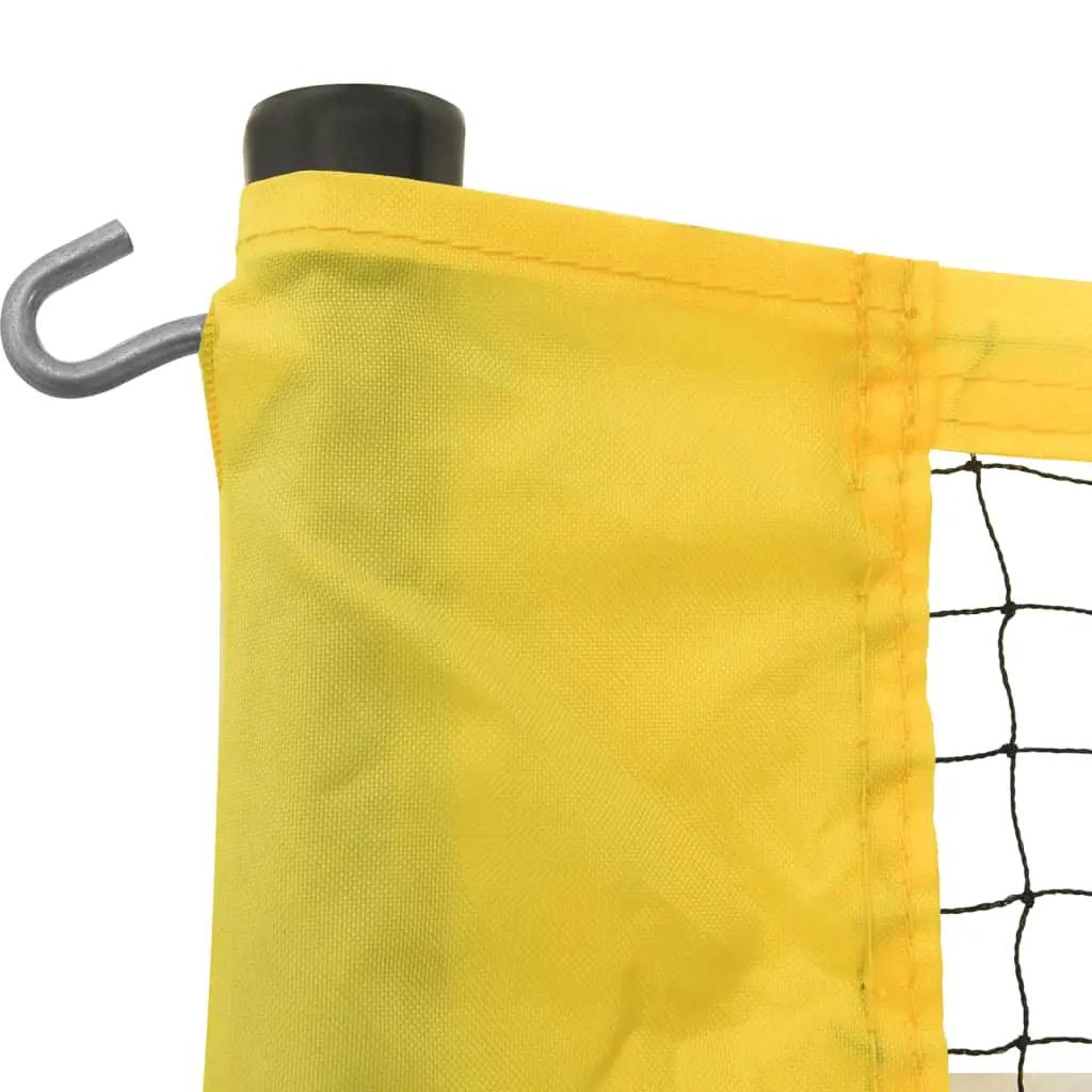 Badmintonnet 600x155 cm PE-stof geel en zwart (4)