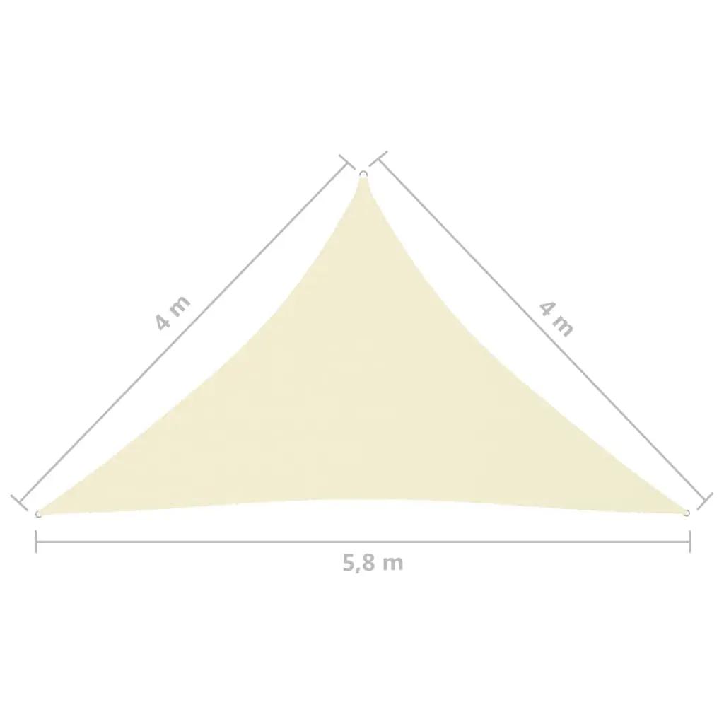 Zonnescherm driehoekig 4x4x5,8 m oxford stof crèmekleurig (6)