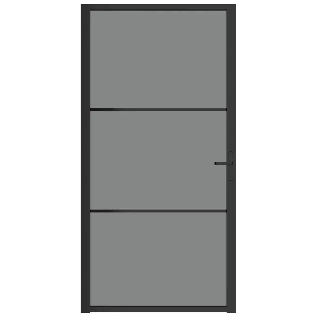 Binnendeur 102,5x201,5 cm ESG-glas en aluminium zwart (3)