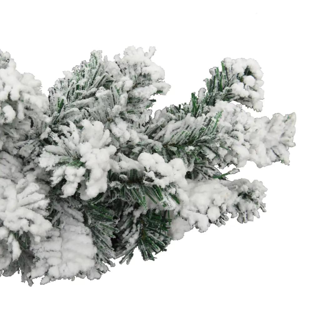 Kerstslinger met sneeuw 10 m PVC groen (4)