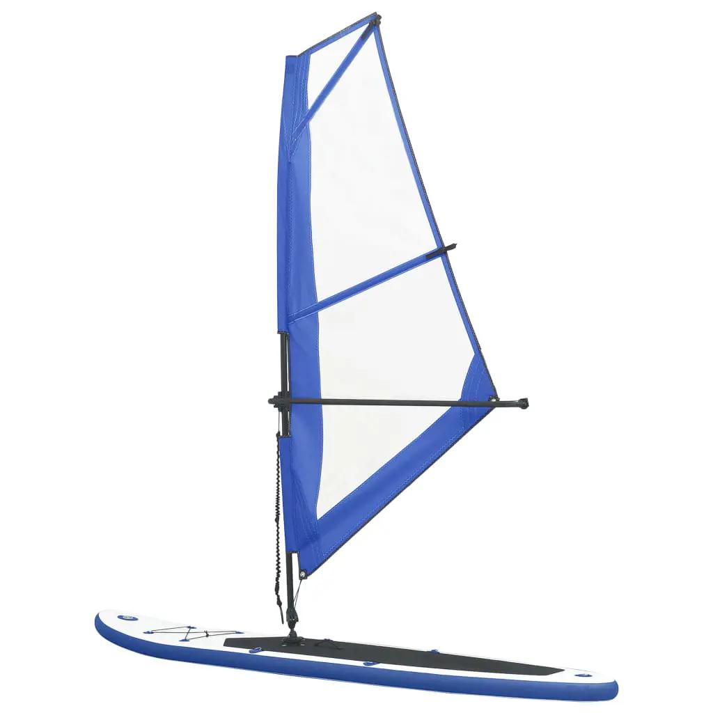 Stand-up paddleboard opblaasbaar met zeilset blauw en wit (3)