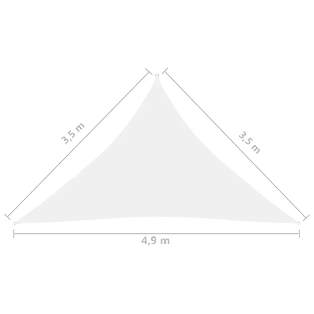 Zonnescherm driehoekig 3,5x3,5x4,9 m oxford stof wit (6)