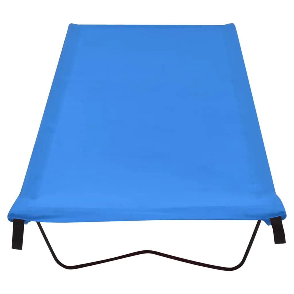 Campingbed 180x60x19 cm oxford stof en staal blauw (2)