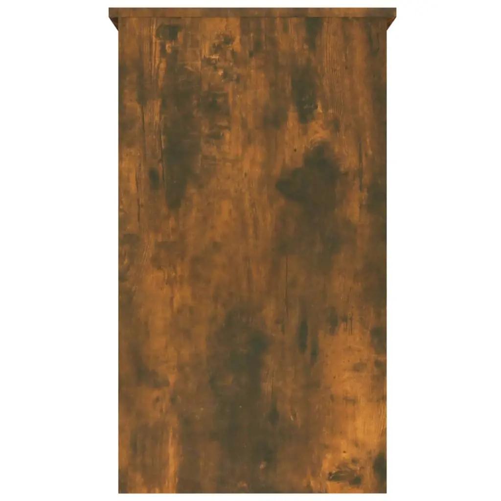 Bureau 90x45x76 cm bewerkt hout gerookt eikenkleurig (5)