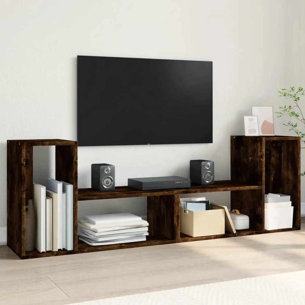 Tv-meubelen 2 st 75x30x50 cm bewerkt hout gerookt eikenkleurig (1)
