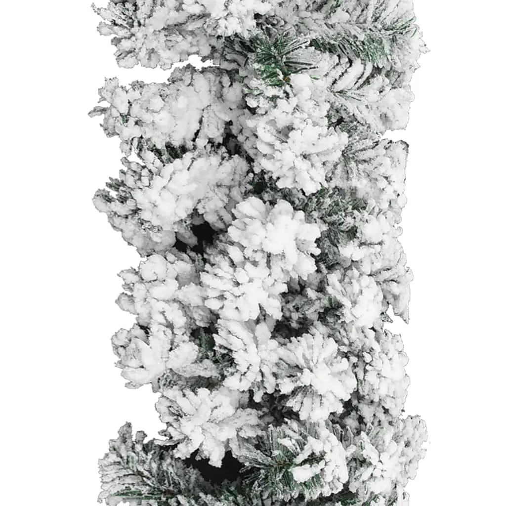 Kerstslinger met sneeuw 20 m PVC groen (3)