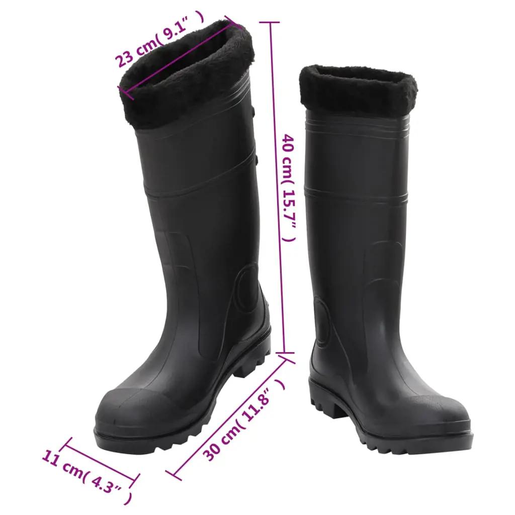 Regenlaarzen met verwijderbare sokken maat 44 PVC zwart (9)