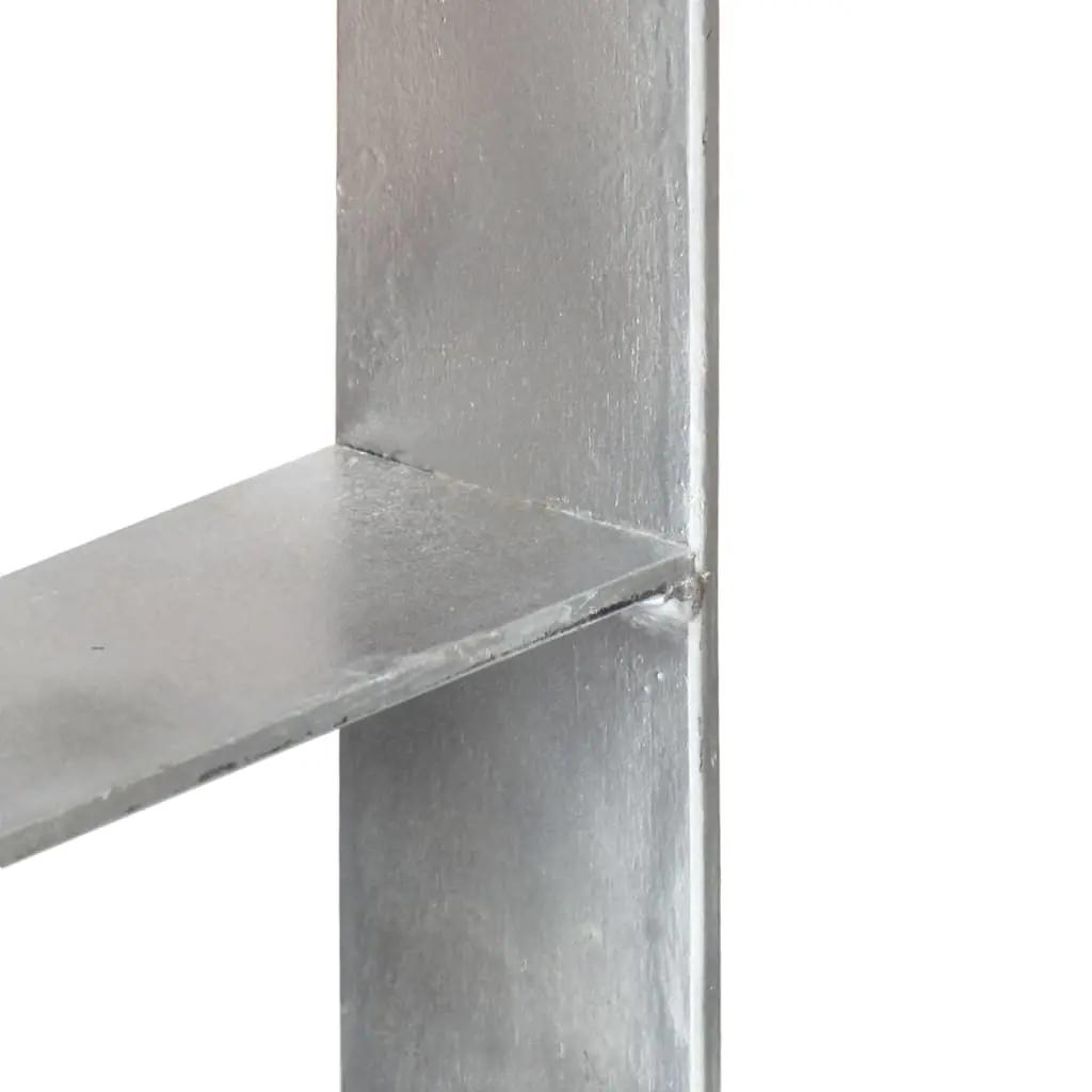 Grondankers 6 st 10x6x60 cm gegalvaniseerd staal zilverkleurig (6)