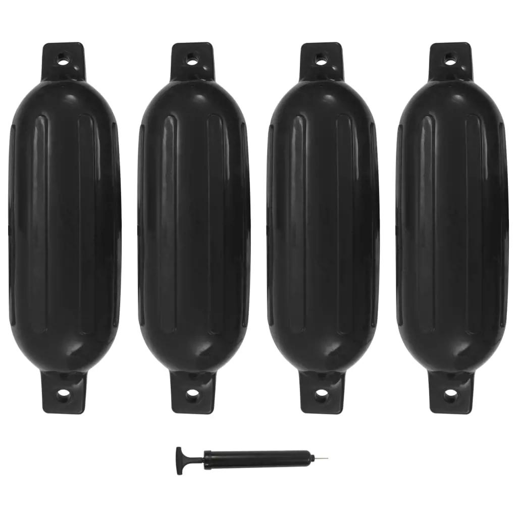Bootstootkussens 4 st 58,5x16,5 cm PVC zwart (1)
