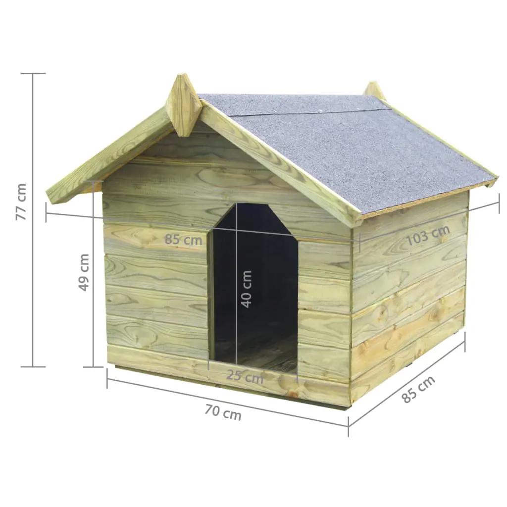Hondenhok voor tuin met opklapbaar dak geïmpregneerd grenenhout (6)