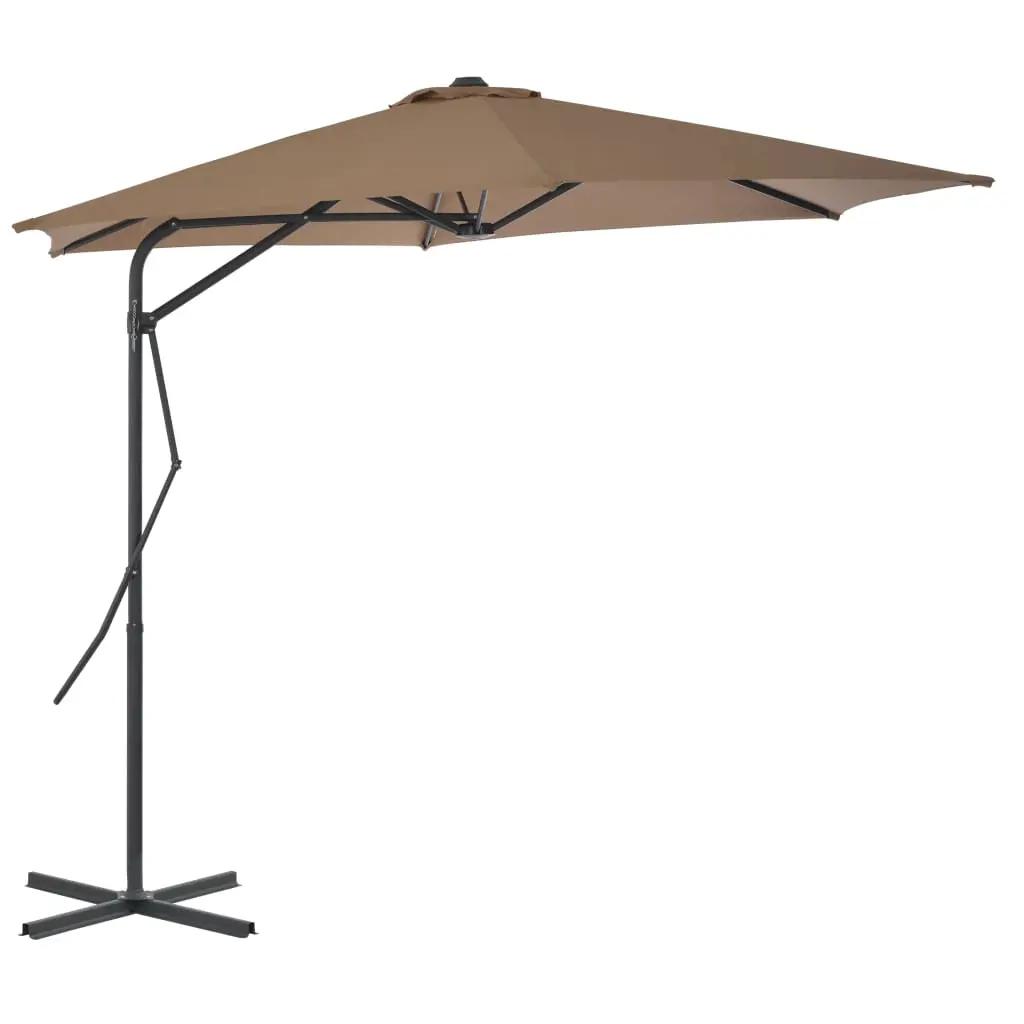 Parasol met stalen paal 300 cm taupe (1)