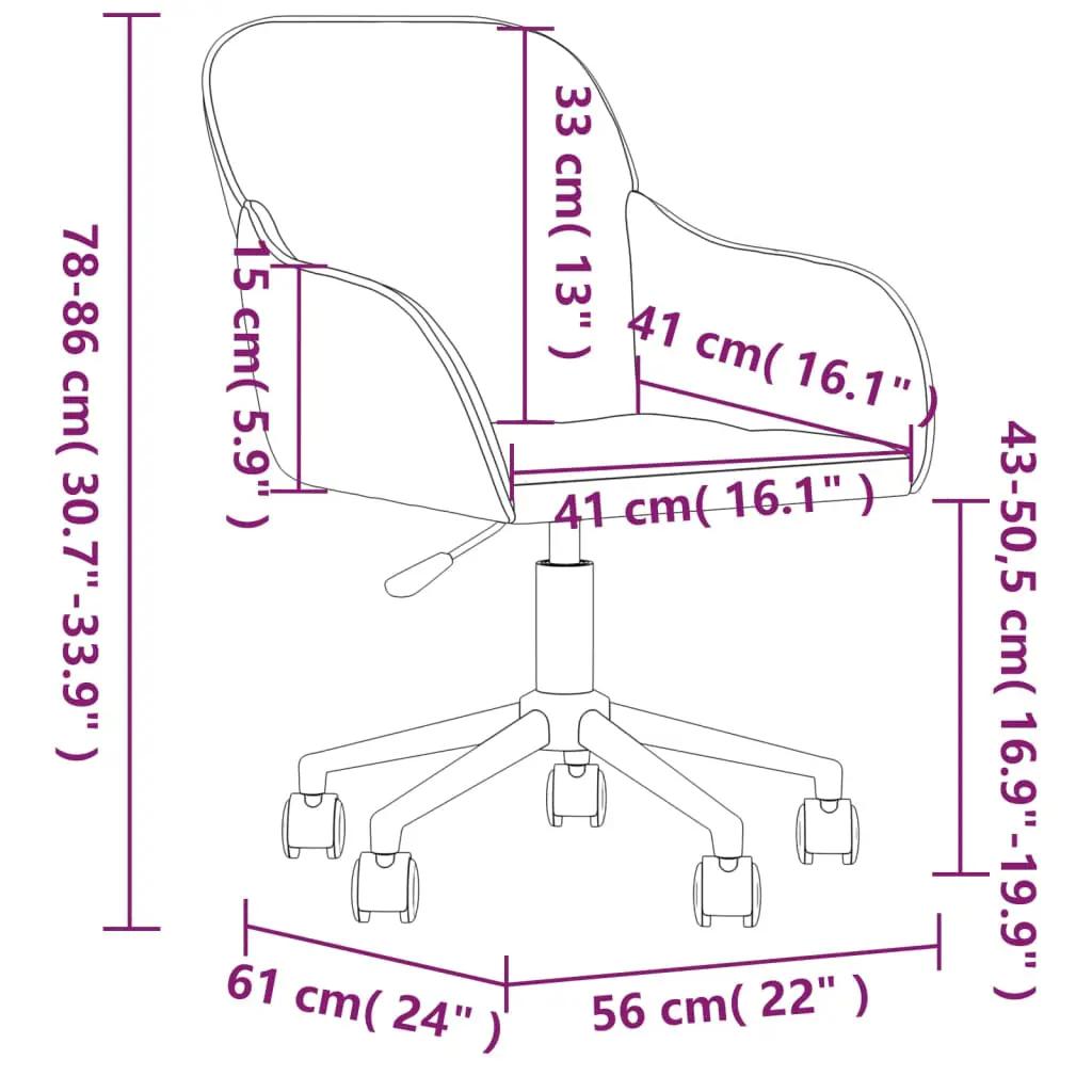 Kantoorstoel draaibaar fluweel lichtgrijs (9)