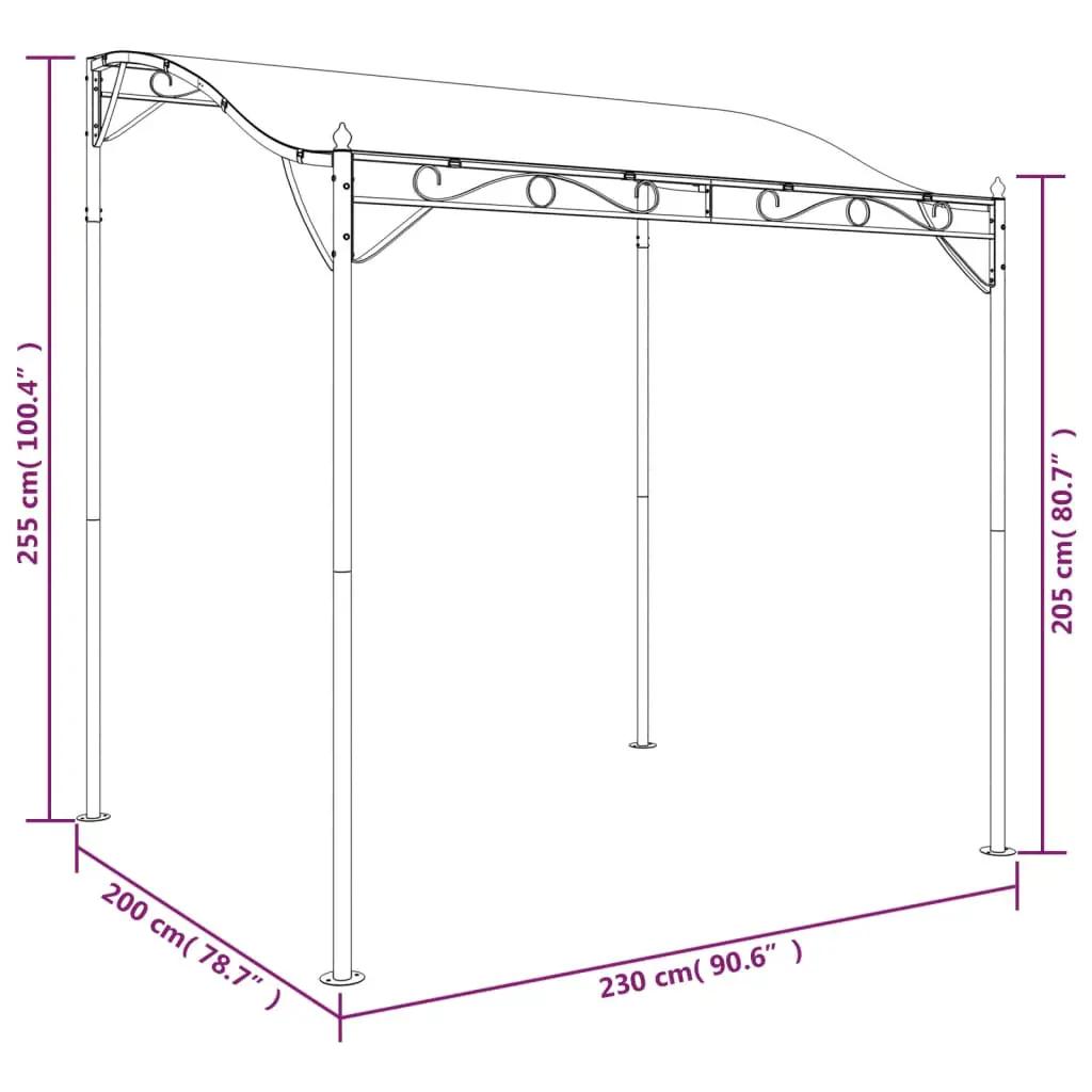 Luifel 2x2,3 m 180 g/m² stof en staal crèmekleurig (8)