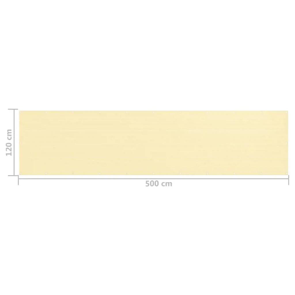 Balkonscherm 120x500 cm HDPE beige (5)