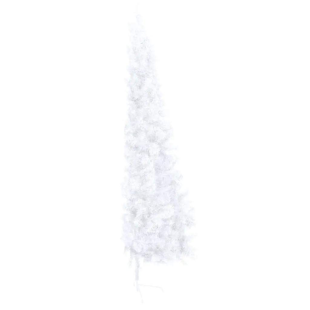 Kunstkerstboom met standaard half 180 cm PVC wit (3)