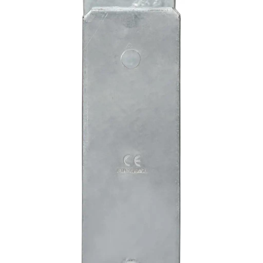 Grondankers 6 st 10x6x60 cm gegalvaniseerd staal zilverkleurig (4)