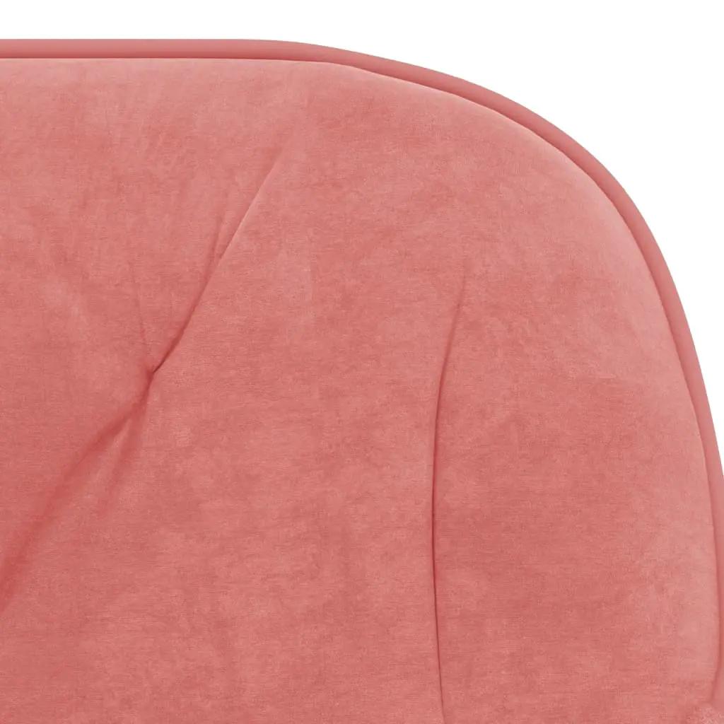 Kantoorstoel draaibaar fluweel roze (7)