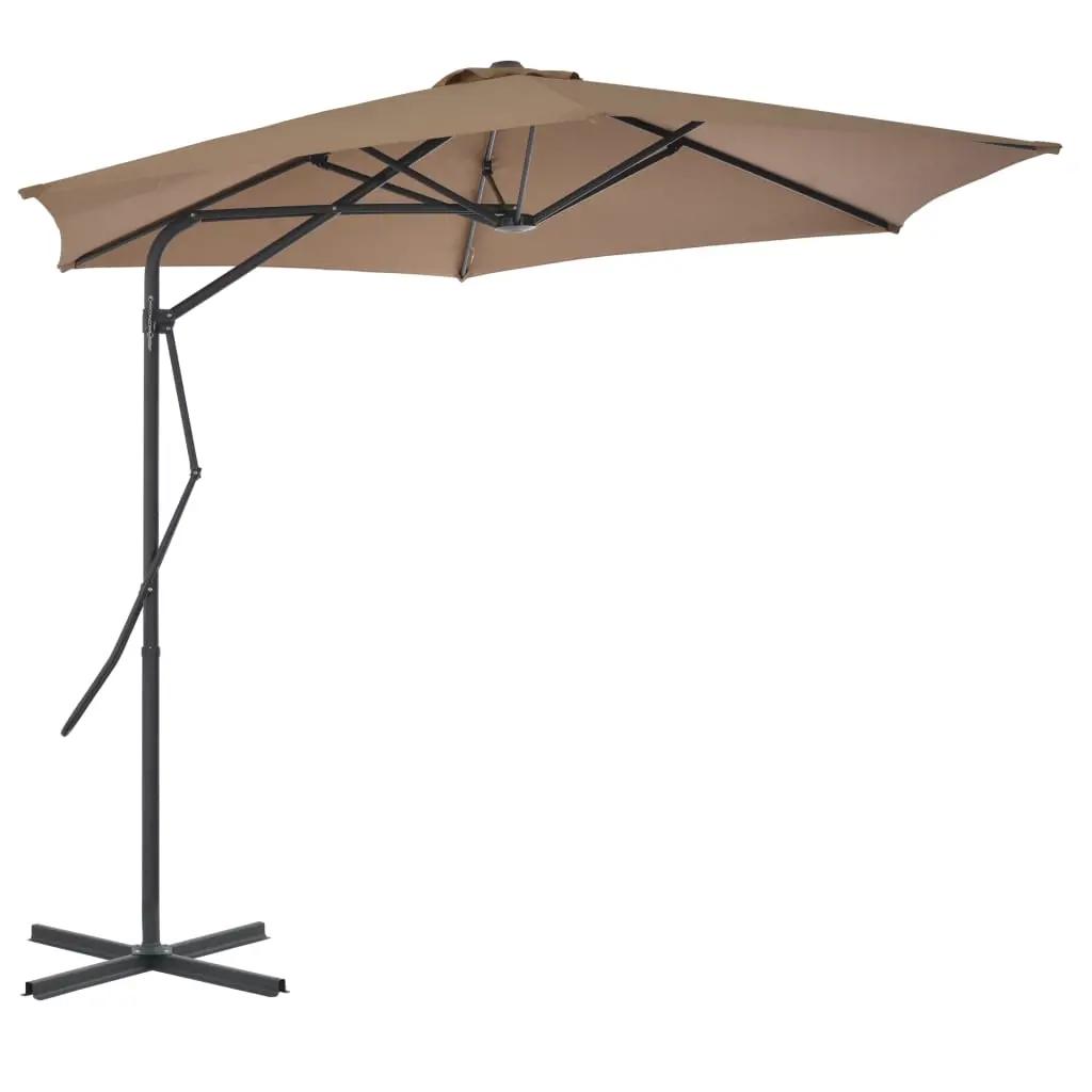 Parasol met stalen paal 300 cm taupe (2)