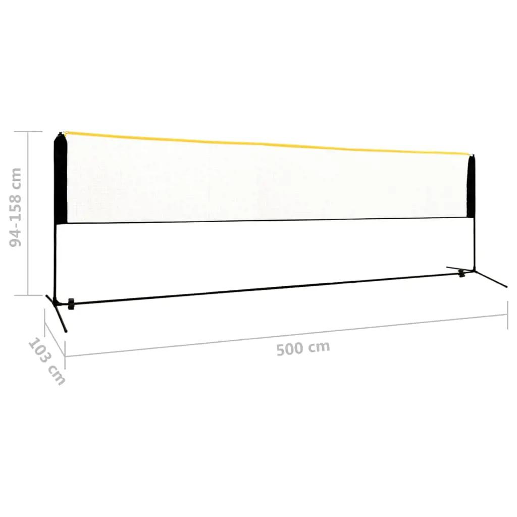 Badmintonnet verstelbaar 500x103x94-158 cm metaal (7)
