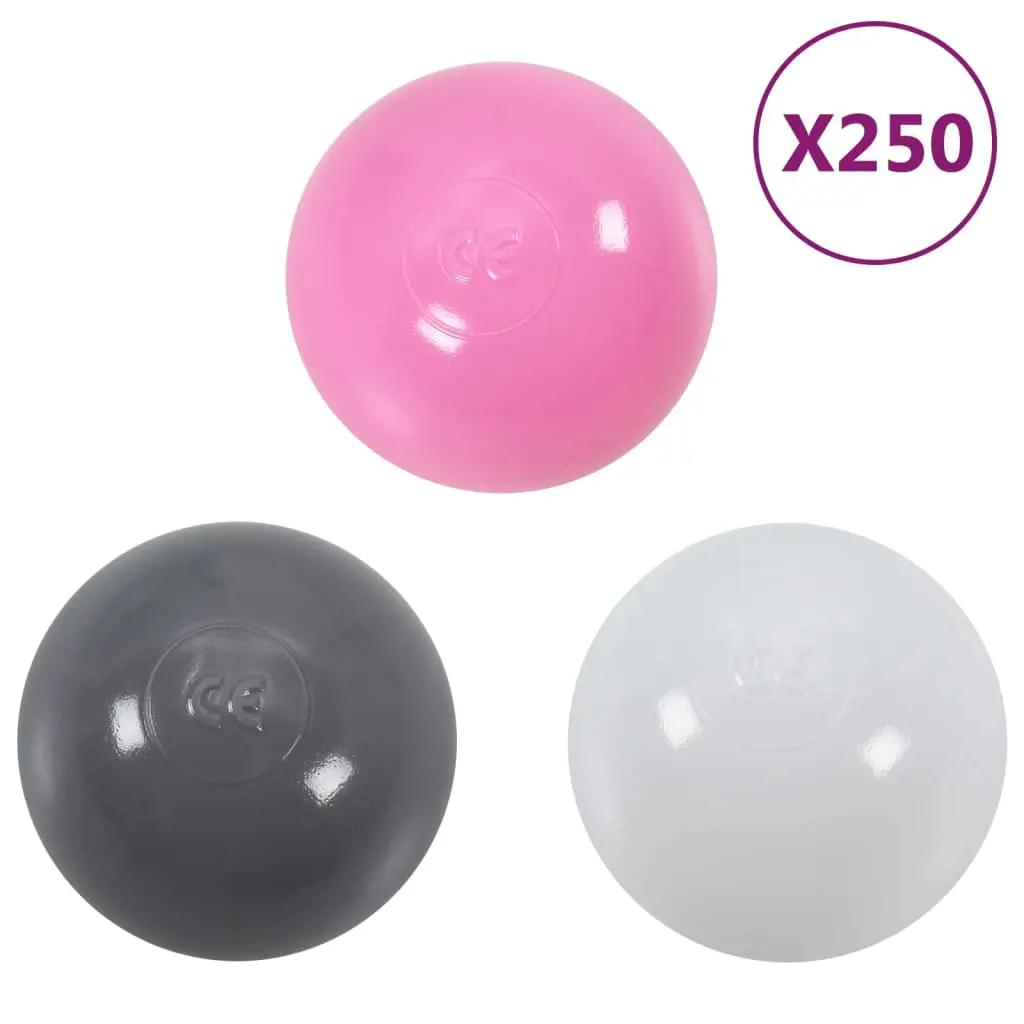 Kinderspeeltent met 250 ballen 69x94x104 cm roze (8)