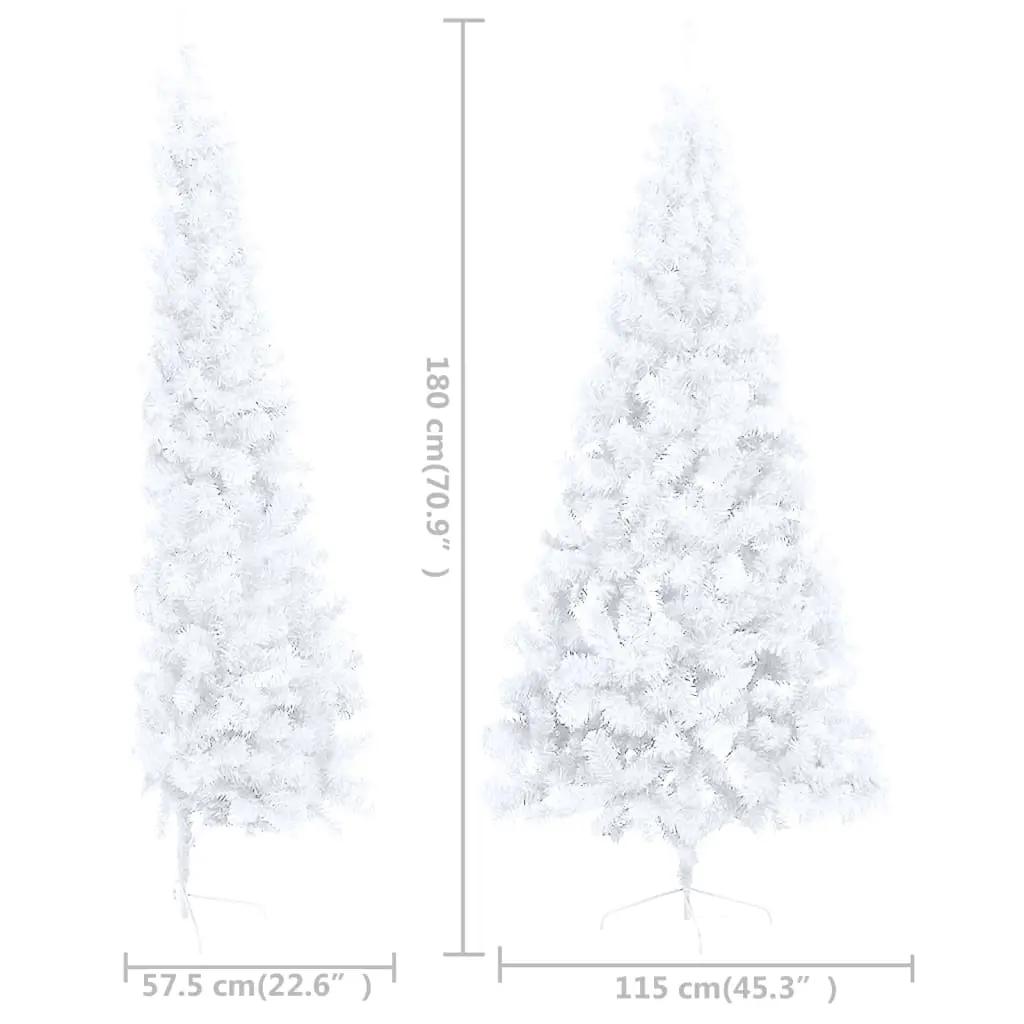 Kunstkerstboom met standaard half 180 cm PVC wit (7)