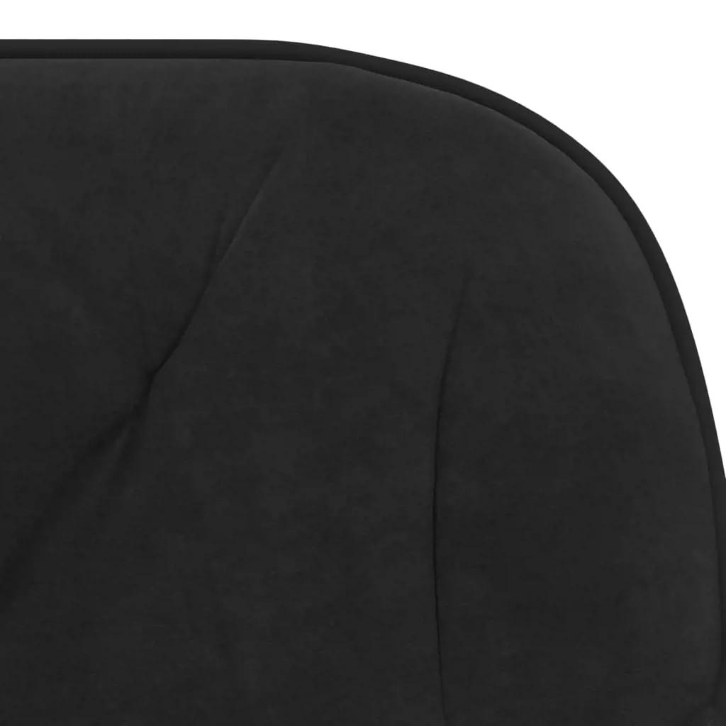 Kantoorstoel draaibaar fluweel zwart (7)