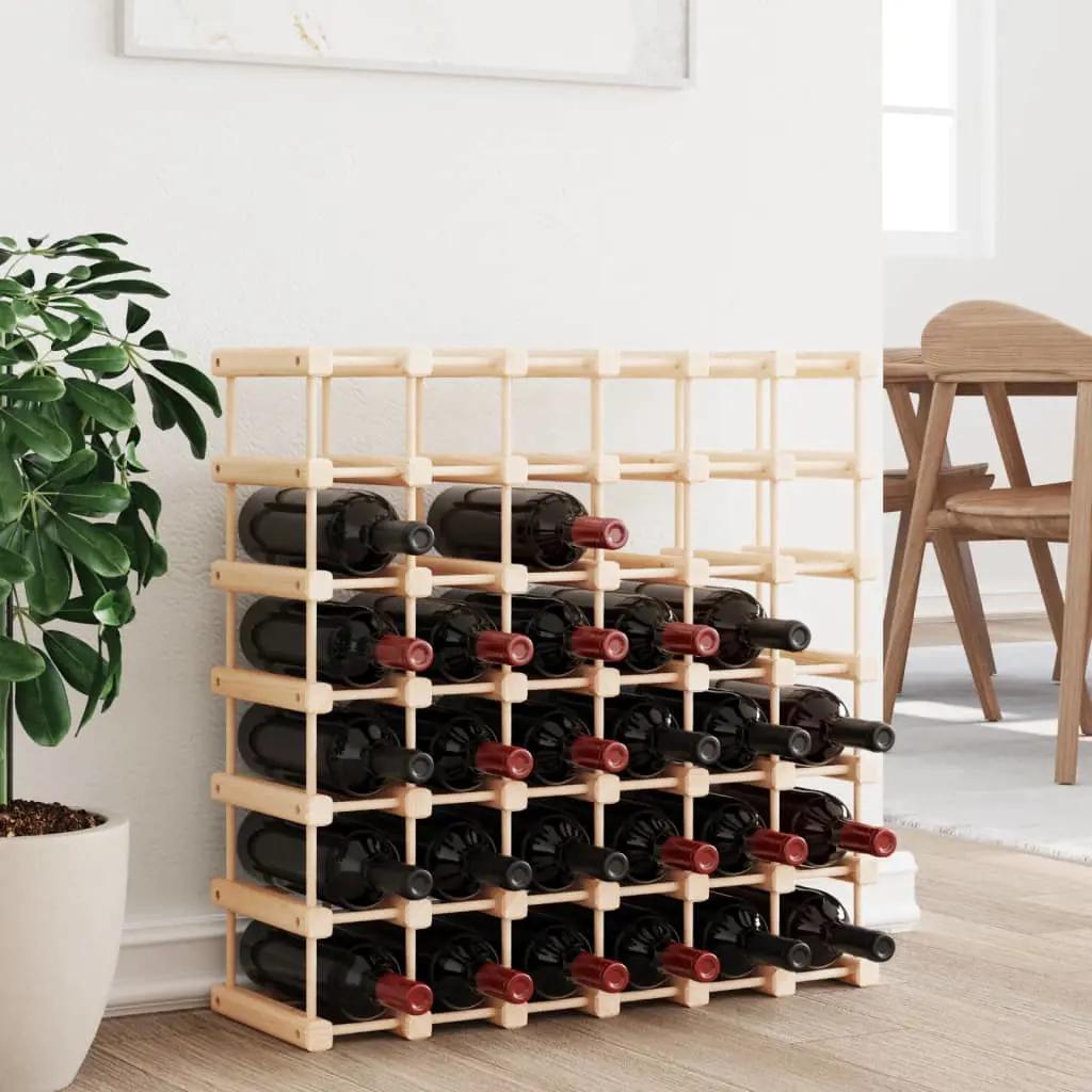 Wijnrek voor 42 flessen 68,5x23x68,5 cm massief grenenhout (1)