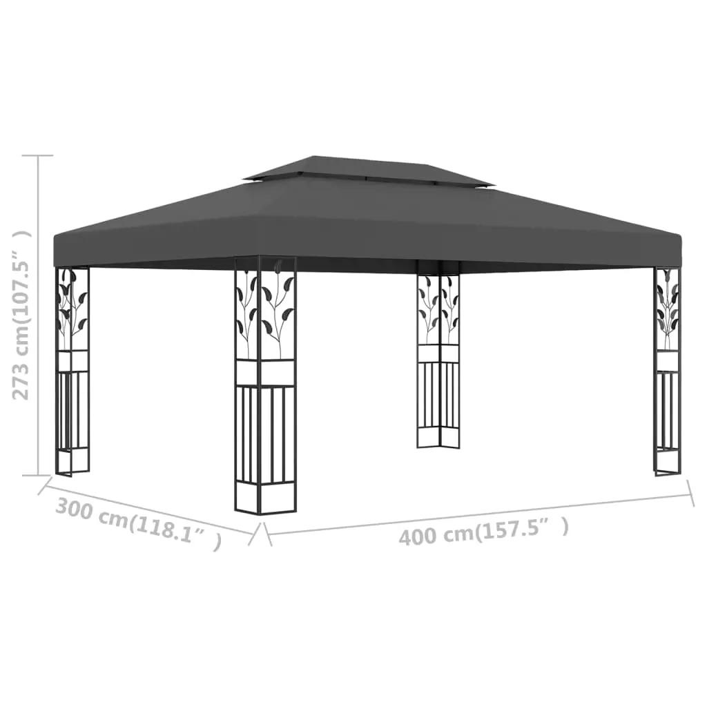 Prieel met dubbel dak 3x4 m antraciet (6)