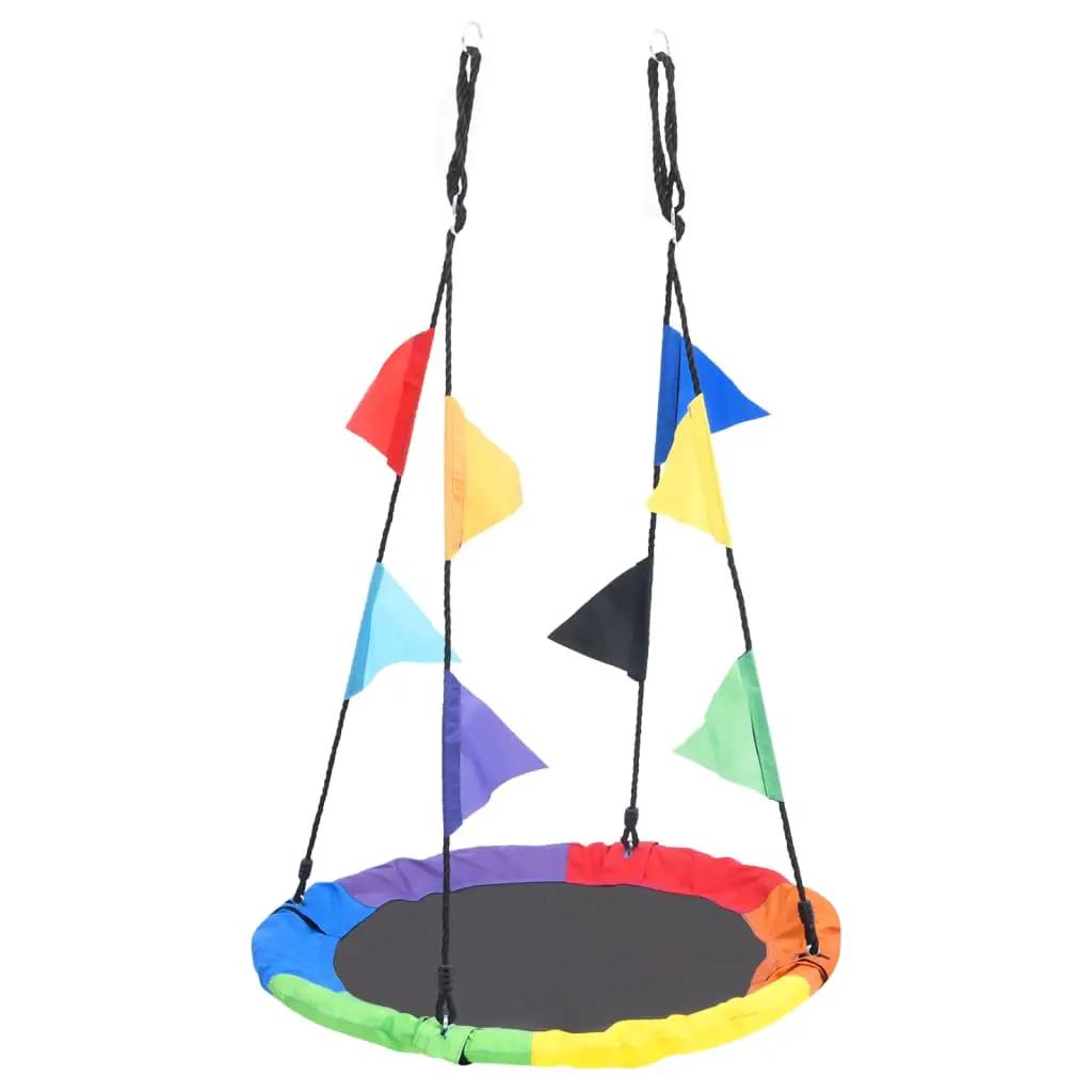Nestschommel met vlaggetjes 100 cm regenboogkleurig (3)