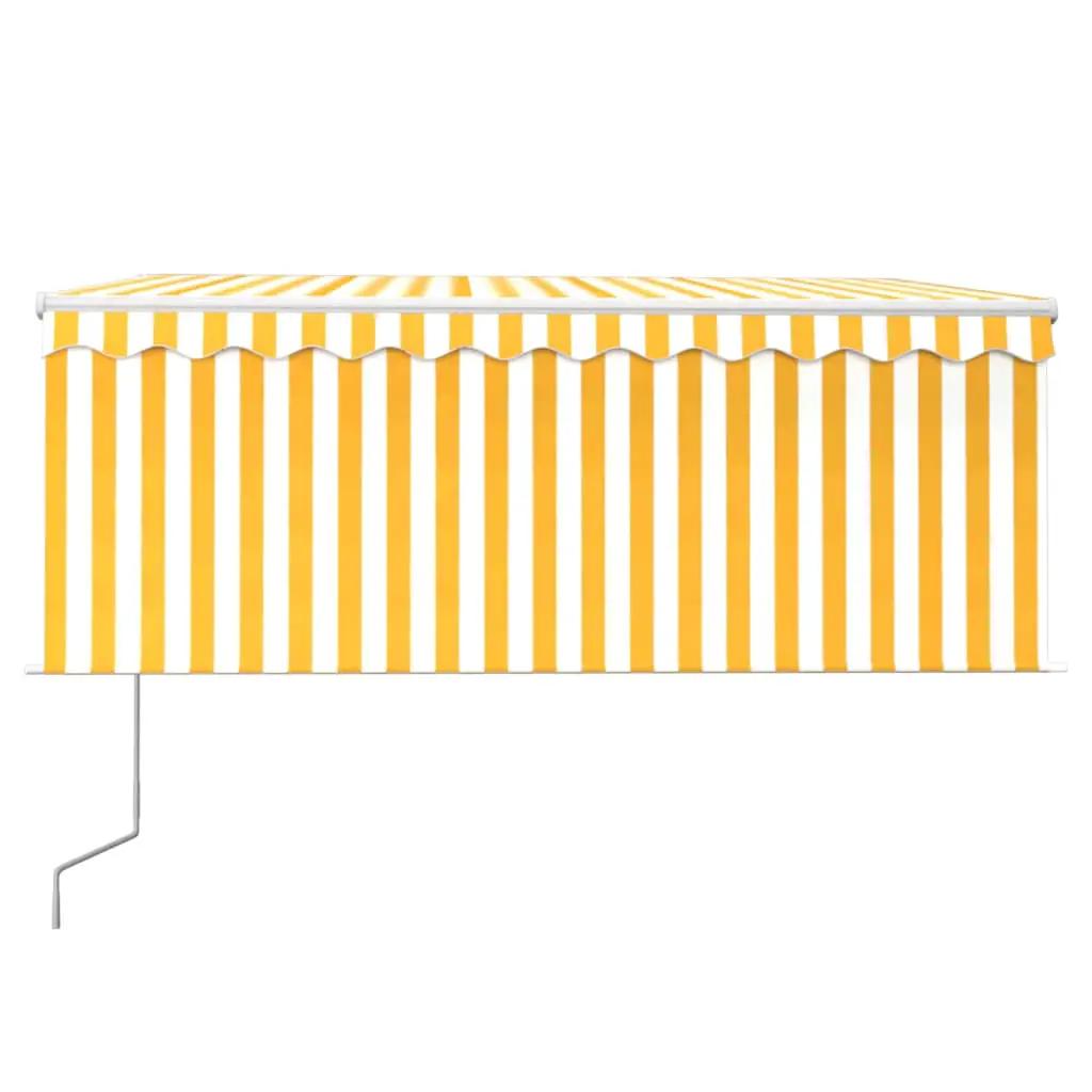 Luifel automatisch uittrekbaar met rolgordijn 3x2,5 m geel wit (4)