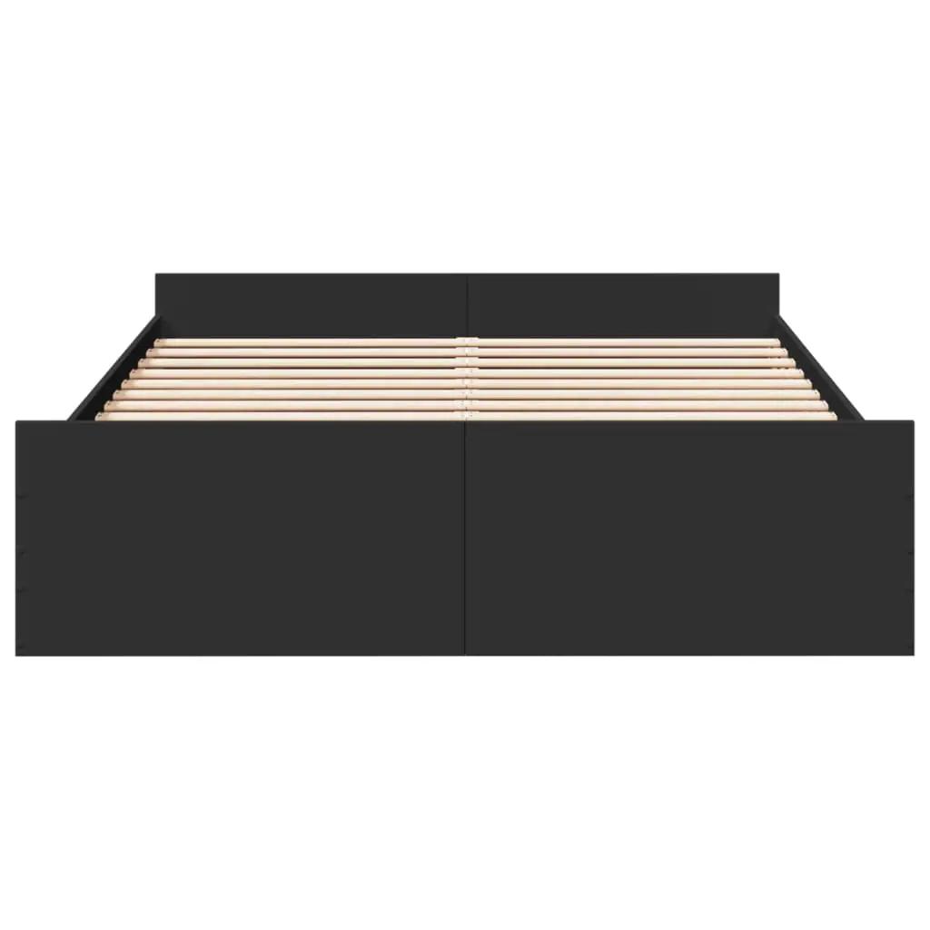 Bedframe met lades bewerkt hout zwart 150x200 cm (4)